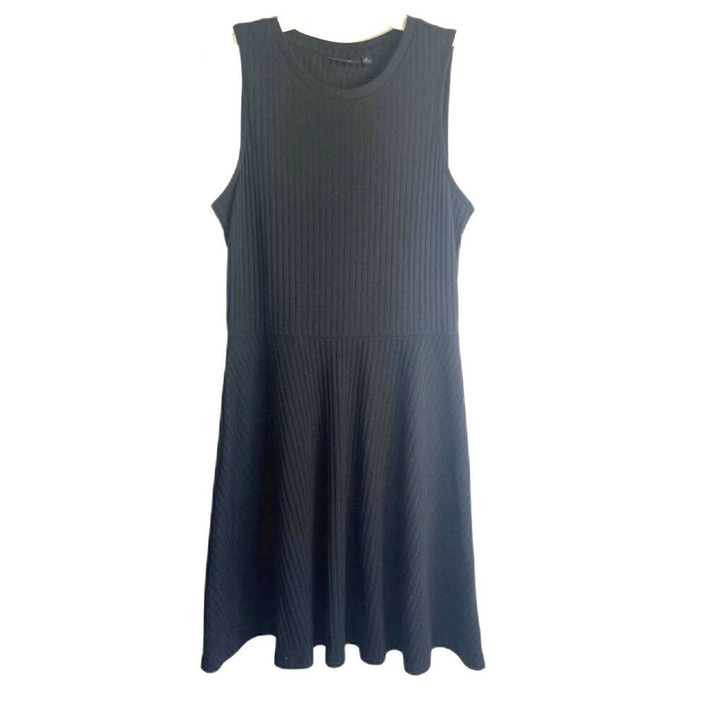 Apt 9 Ribbed Sleeveless Dress Neutral Minimal‎ Fit Flare LBD Conservative Medium